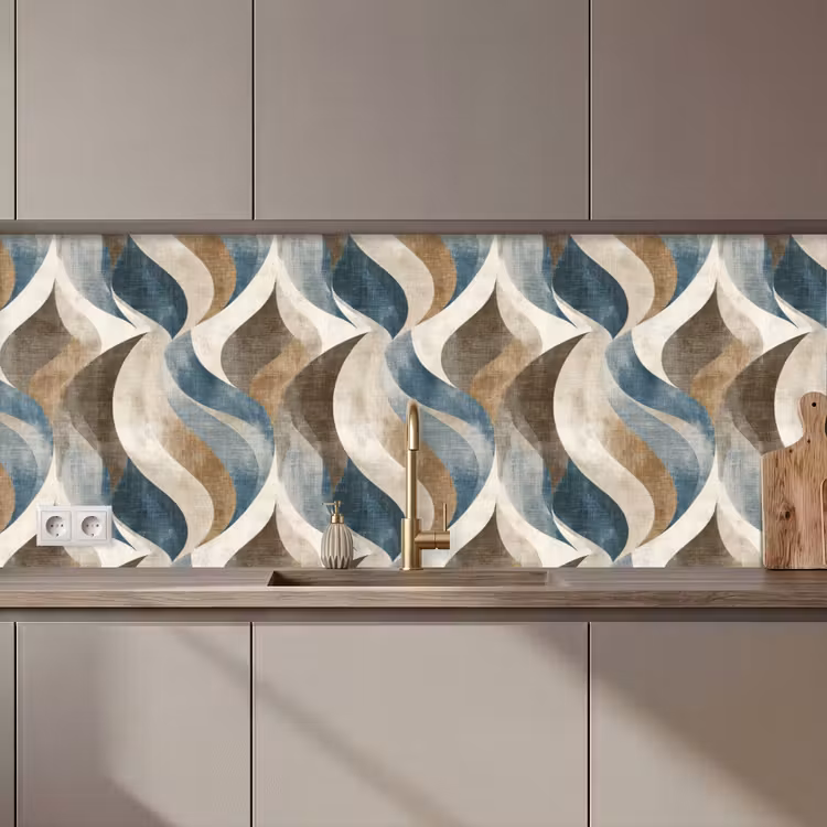 Keuken achterwand - Abstract - Golven - Kleurrijk — 1