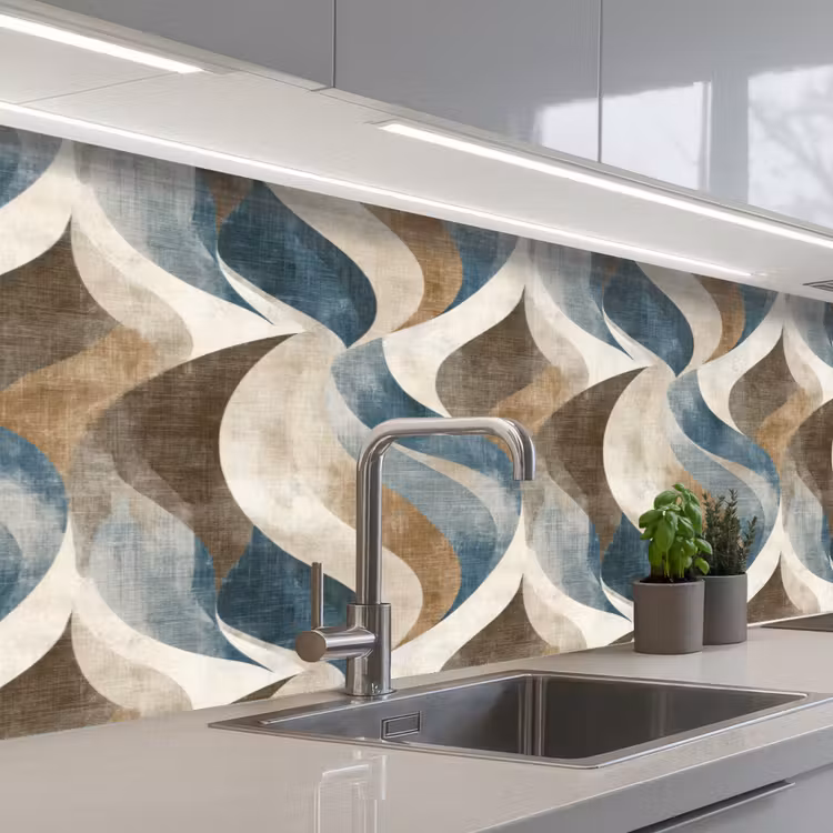 Keuken achterwand - Abstract - Golven - Kleurrijk — 2
