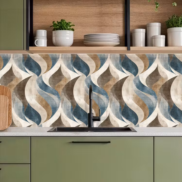 Keuken achterwand - Abstract - Golven - Kleurrijk — 8