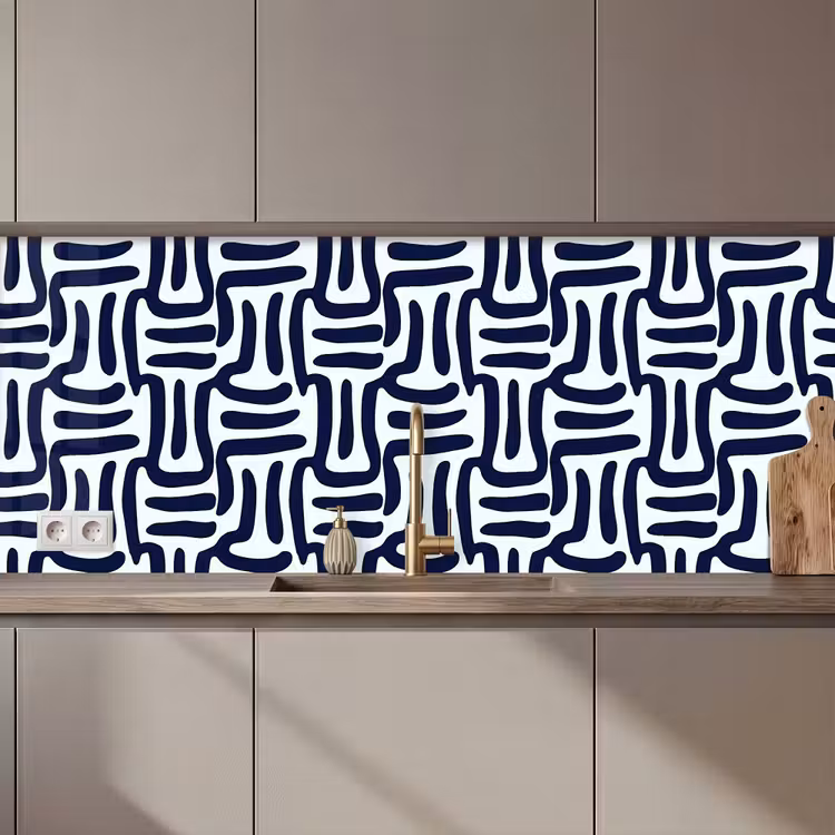Keuken achterwand - Abstract - Modern - Blauw — 1