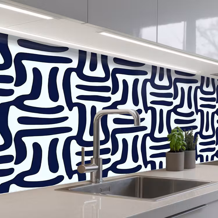 Keuken achterwand - Abstract - Modern - Blauw — 2