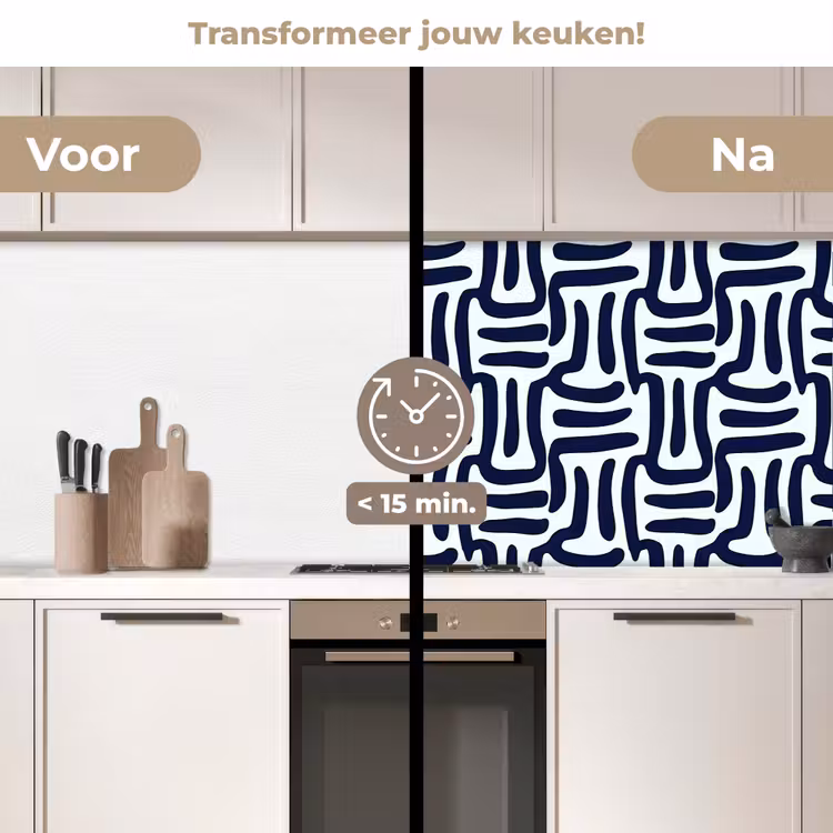 Keuken achterwand - Abstract - Modern - Blauw — 3