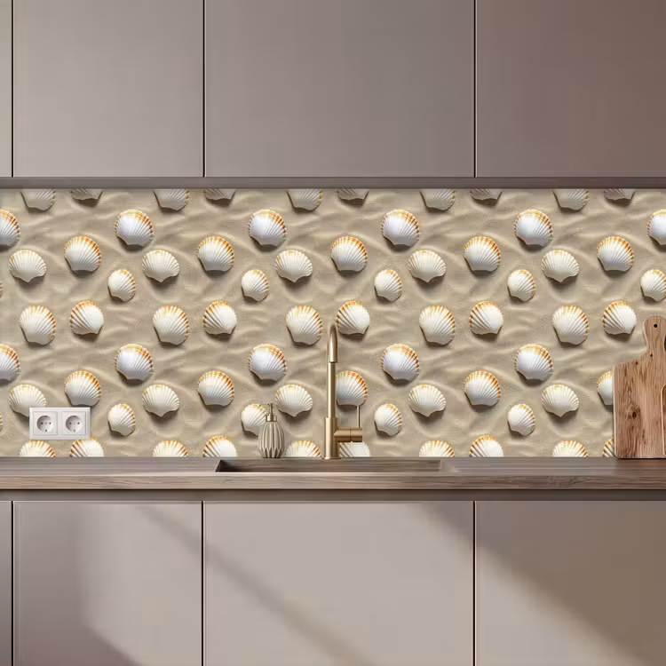 Keuken achterwand - Schelpen - Zand - Maritiem — 1