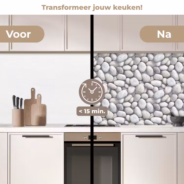 Keuken achterwand - Steentjes - Grijs - Ovaal — 3