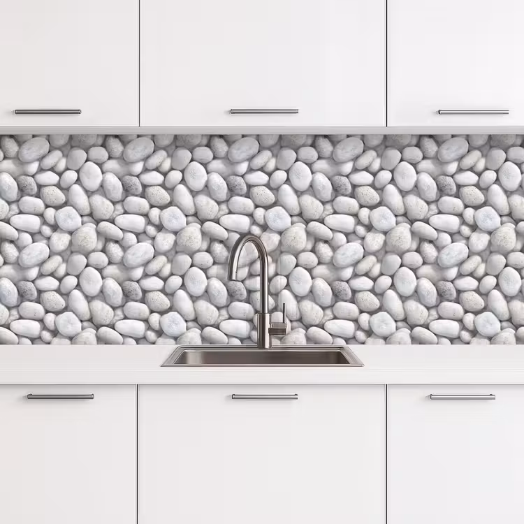Keuken achterwand - Steentjes - Grijs - Ovaal — 4