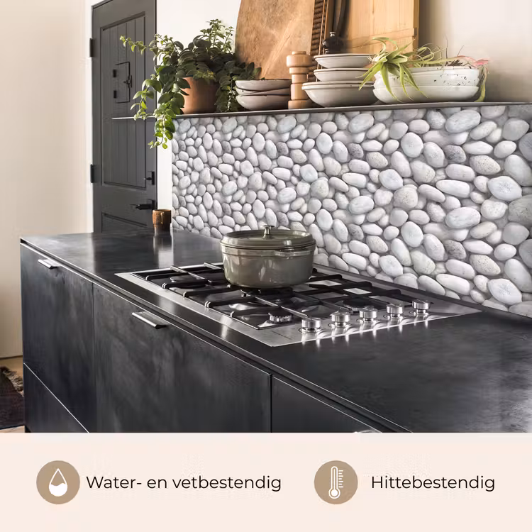 Keuken achterwand - Steentjes - Grijs - Ovaal — 5