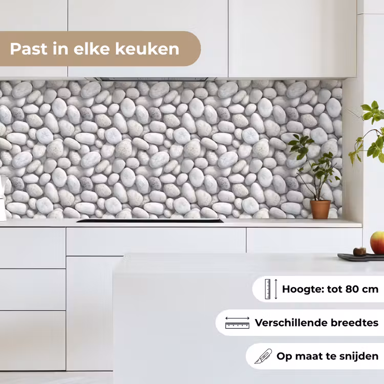 Keuken achterwand - Steentjes - Grijs - Ovaal — 7