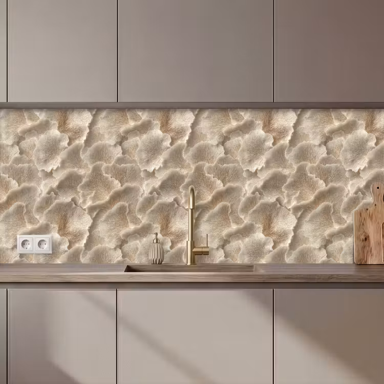 Keuken achterwand - Waaierstructuren - Beige - Vezeltextuur — 1