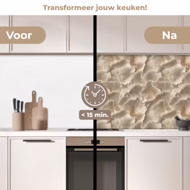 Keuken achterwand - Waaierstructuren - Beige - Vezeltextuur — 3