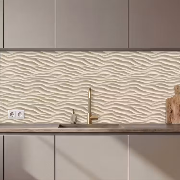 Keuken achterwand - Zand - Golven - Beige — 1