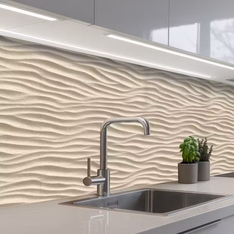 Keuken achterwand - Zand - Golven - Beige — 2