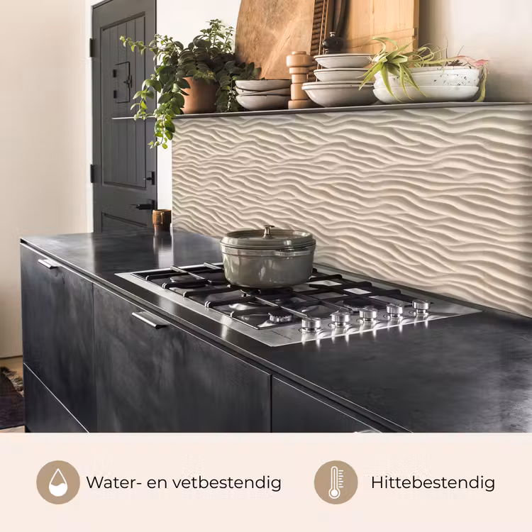 Keuken achterwand - Zand - Golven - Beige — 5