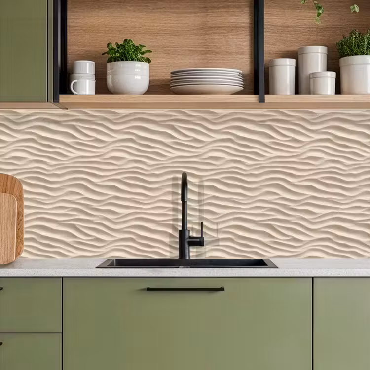 Keuken achterwand - Zand - Golven - Beige — 8