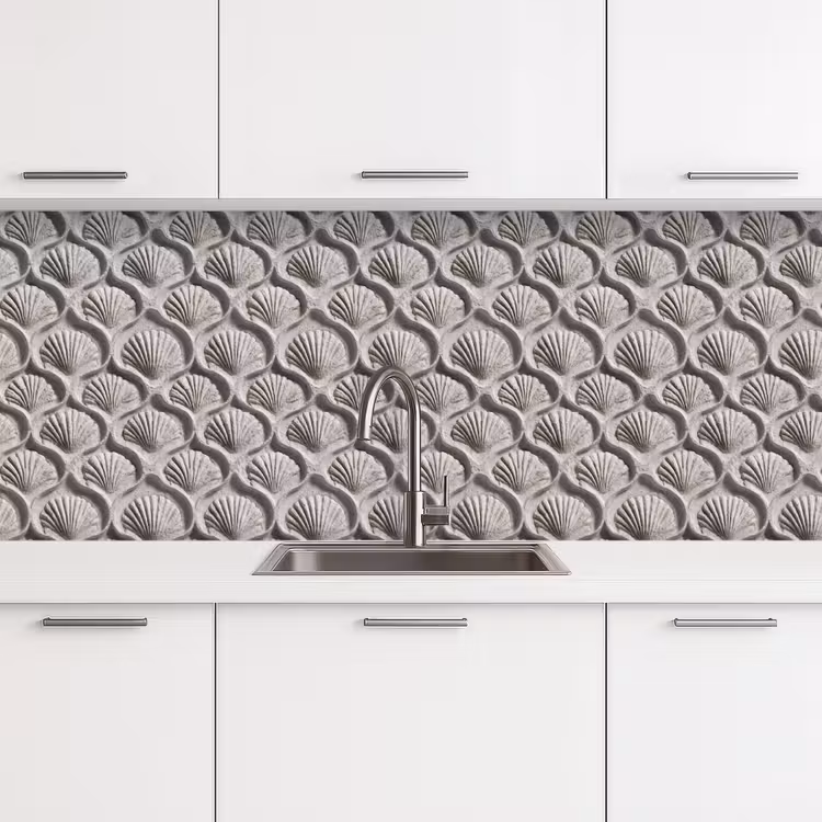 Keuken achterwand - Zand - Schelpenvorm - Grijs — 4