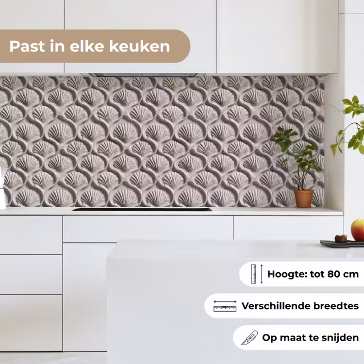 Keuken achterwand - Zand - Schelpenvorm - Grijs — 7