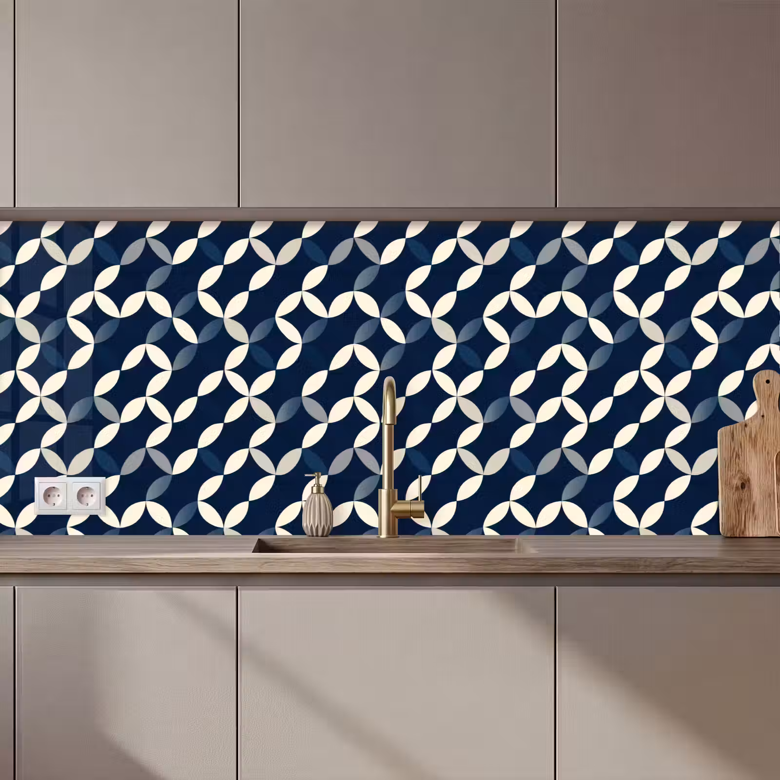 Keuken achterwand - Abstract - Patroon - Blauw — 1