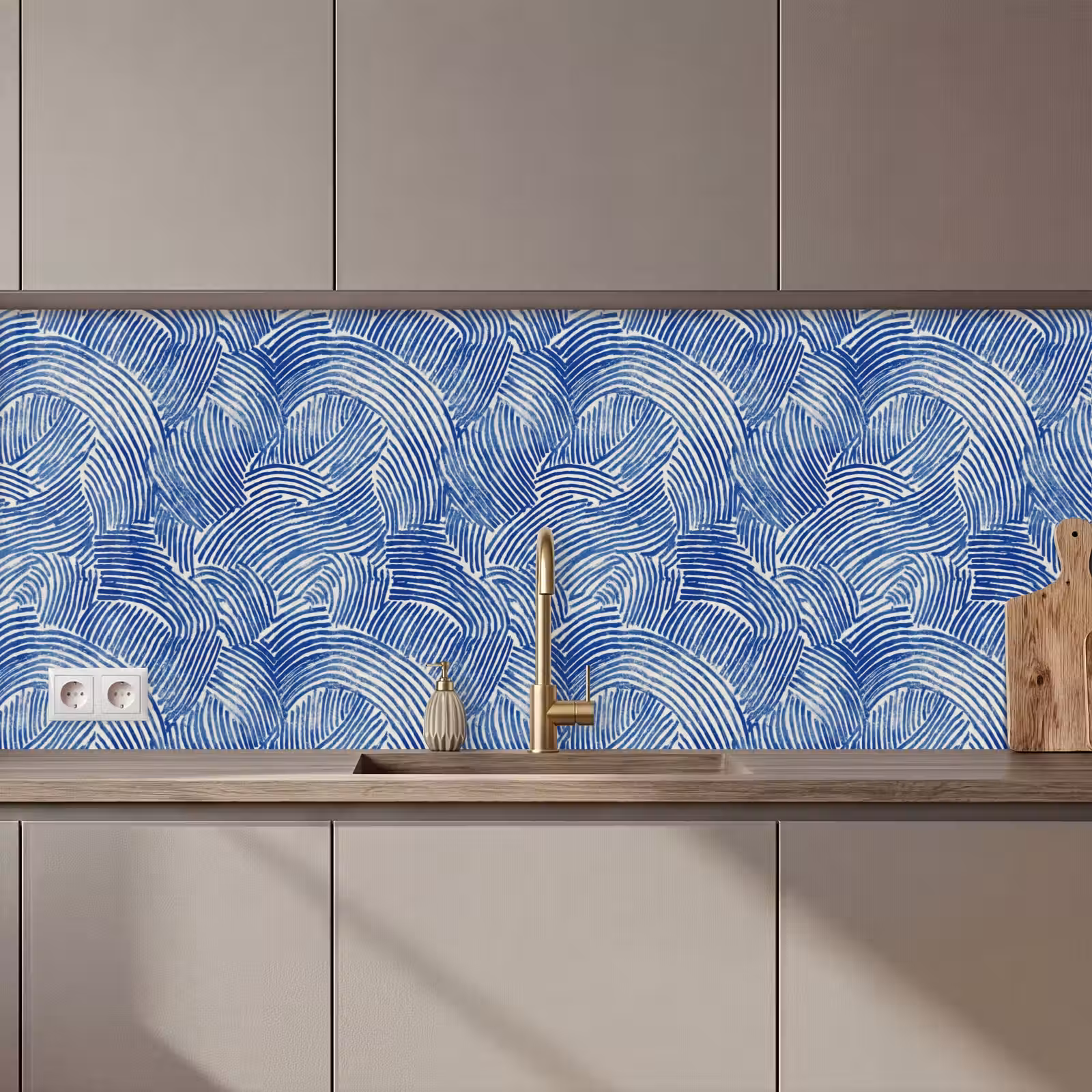 Keuken achterwand - Modern - Abstract - Blauw — 1