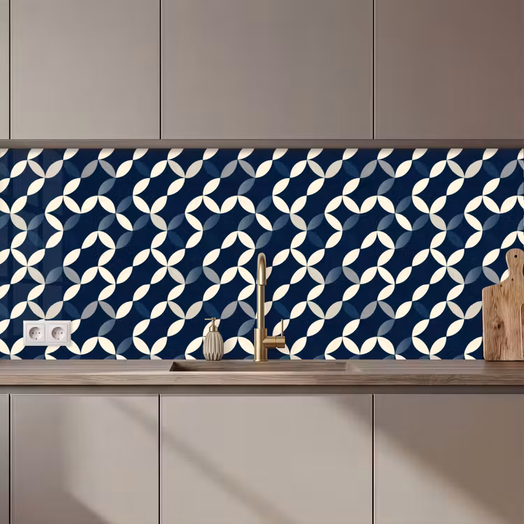 Keuken achterwand - Abstract - Patroon - Blauw — 1
