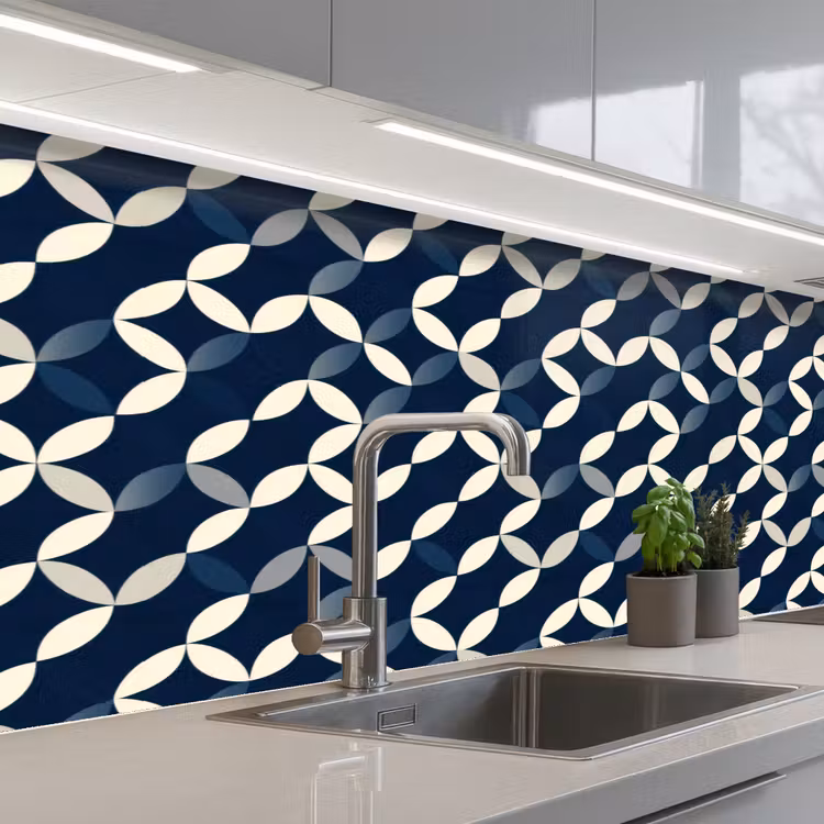 Keuken achterwand - Abstract - Patroon - Blauw — 2