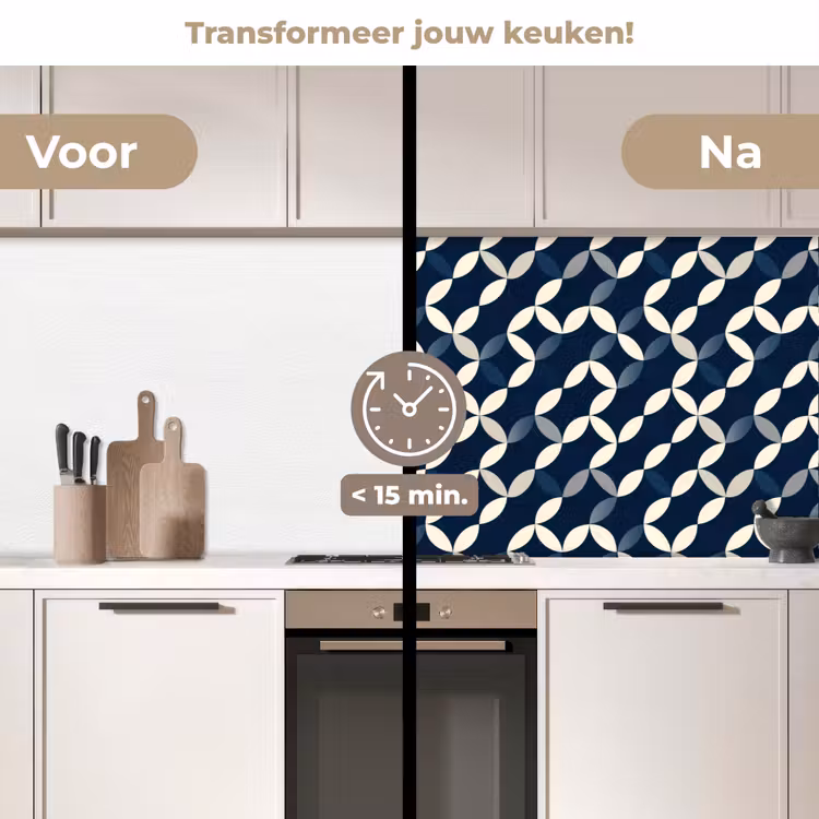 Keuken achterwand - Abstract - Patroon - Blauw — 3