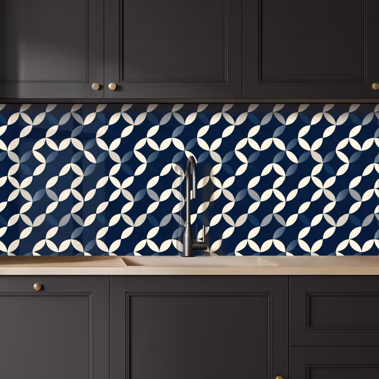 Keuken achterwand - Abstract - Patroon - Blauw — 6
