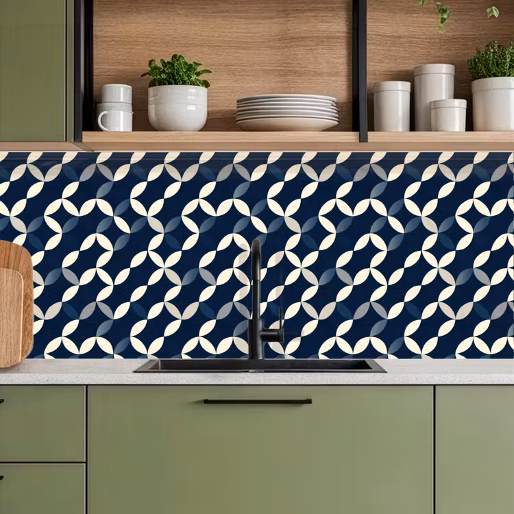 Keuken achterwand - Abstract - Patroon - Blauw — 8
