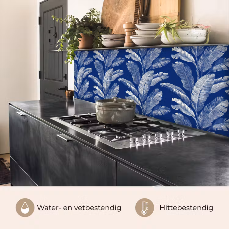 Keuken achterwand - Blad - Palm - Blauw — 5