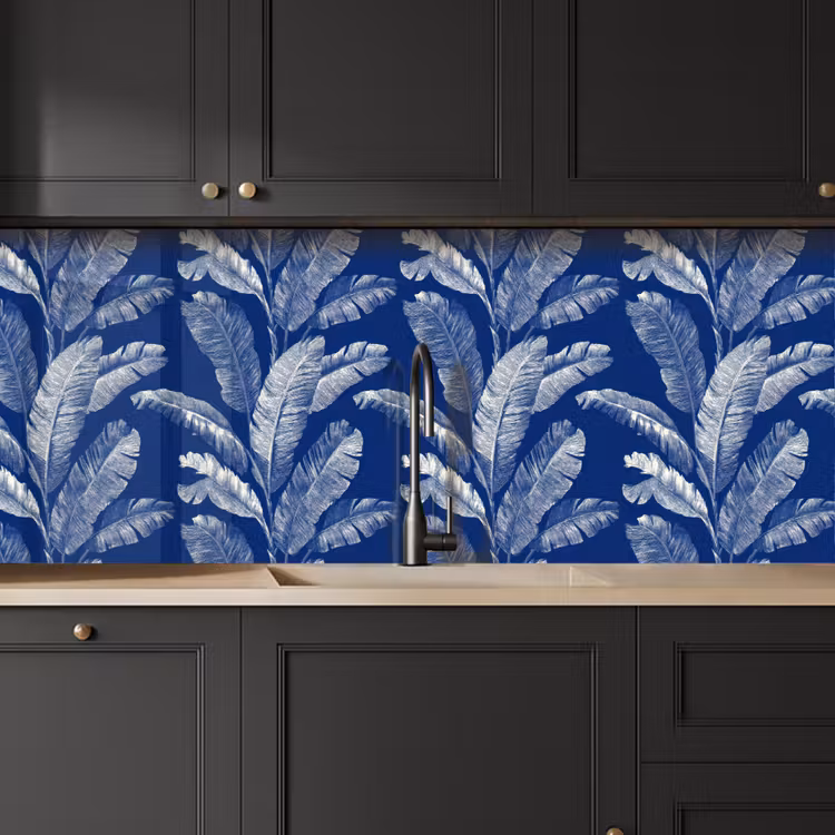 Keuken achterwand - Blad - Palm - Blauw — 6