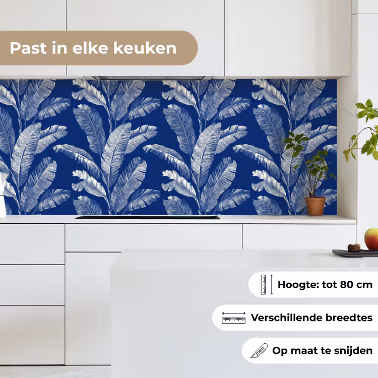 Keuken achterwand - Blad - Palm - Blauw — 7