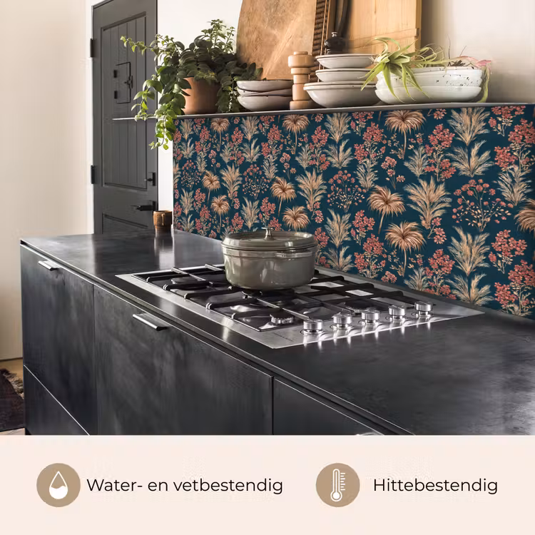 Keuken achterwand - Botanisch - Patroon - Blauw — 5