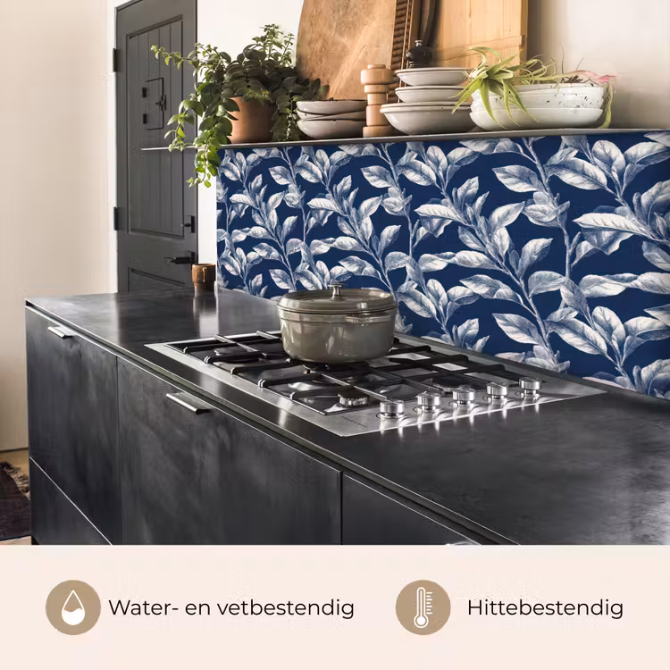 Keuken achterwand - Botanisch - Patroon - Blauw — 5