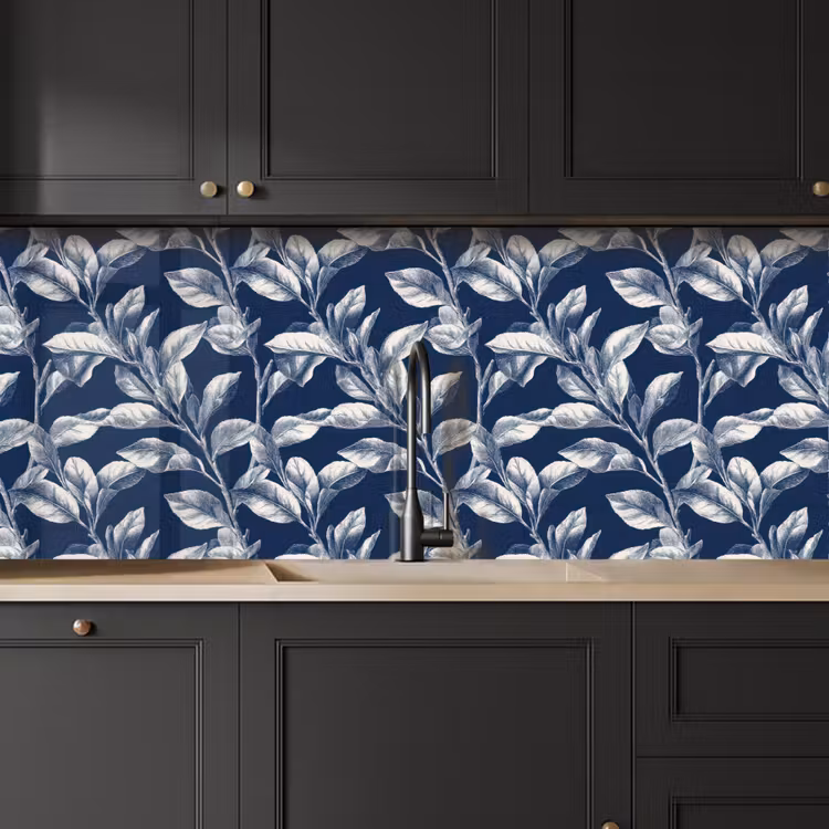 Keuken achterwand - Botanisch - Patroon - Blauw — 6
