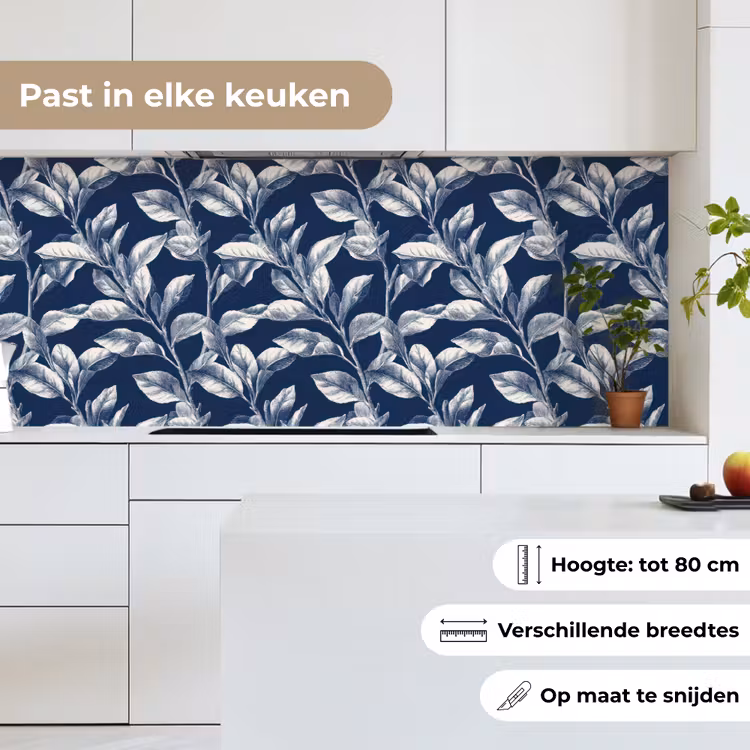 Keuken achterwand - Botanisch - Patroon - Blauw — 7