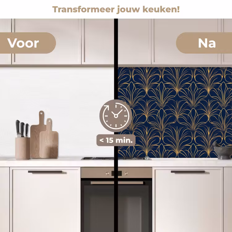 Keuken achterwand - Deco - Waaier - Blauw — 3