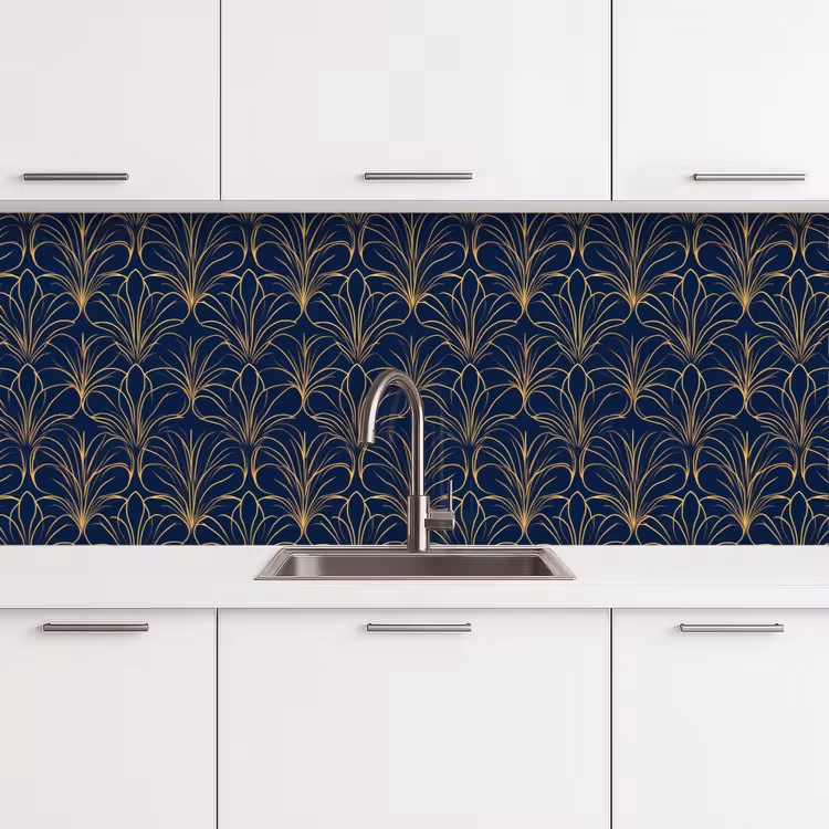 Keuken achterwand - Deco - Waaier - Blauw — 4