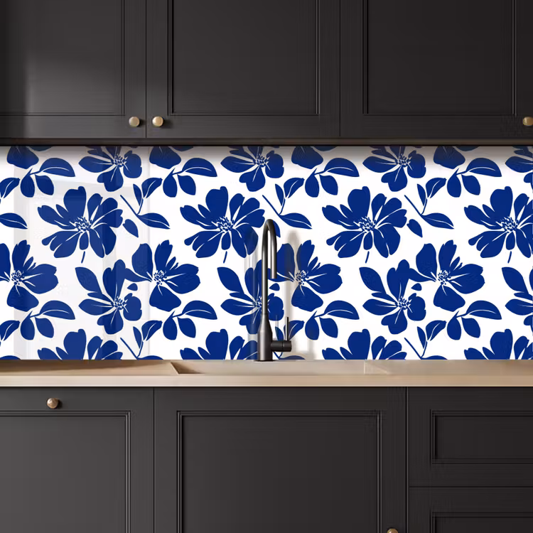 Keuken achterwand - Floraal - Modern - Blauw — 6