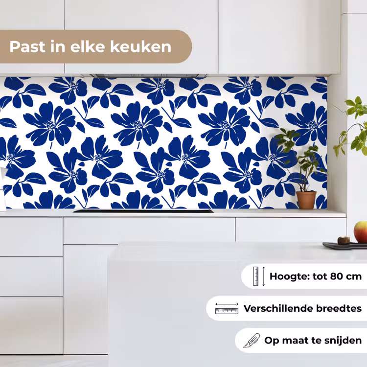 Keuken achterwand - Floraal - Modern - Blauw — 7