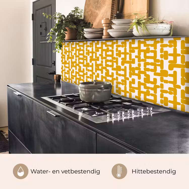 Keuken achterwand - Geel - Beige - Patroon — 5