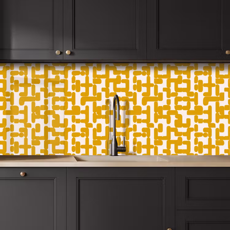 Keuken achterwand - Geel - Beige - Patroon — 6