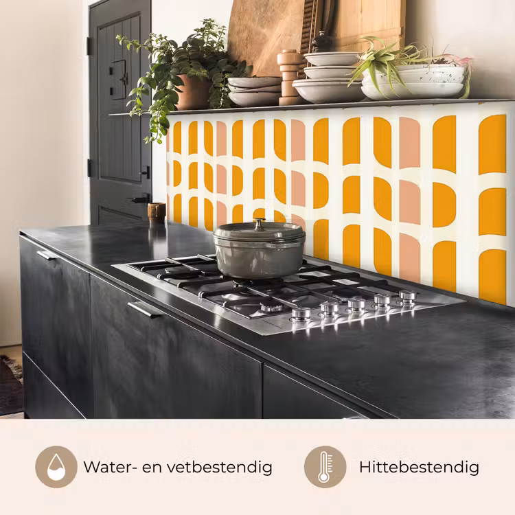 Keuken achterwand - Geometrisch - Patroon - Geel - Roze — 5