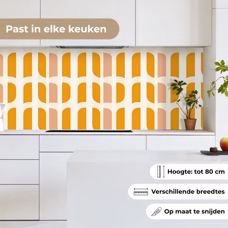 Keuken achterwand - Geometrisch - Patroon - Geel - Roze — 7