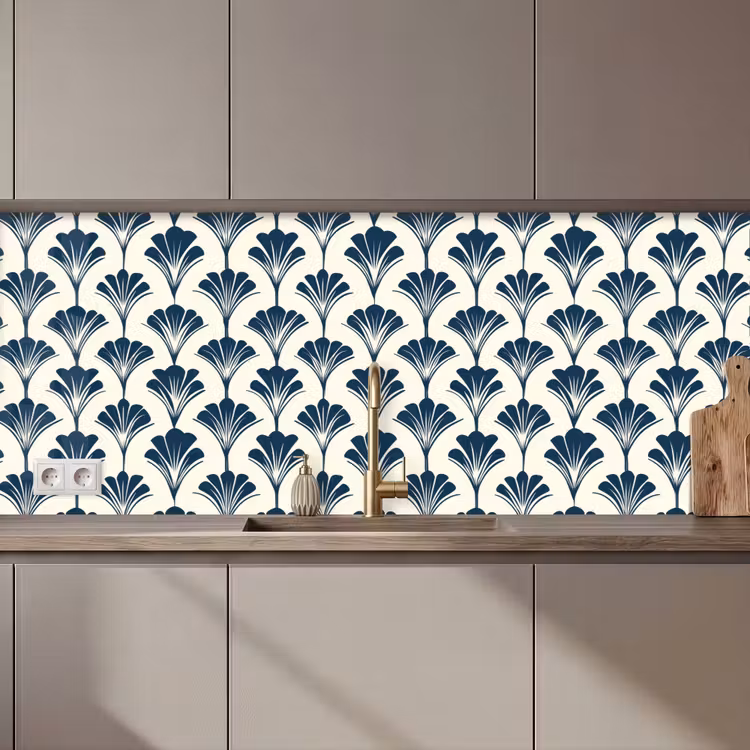 Keuken achterwand - Klassiek - Motief - Blauw — 1