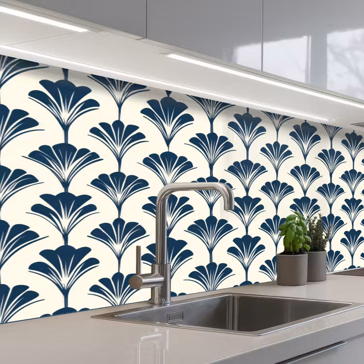 Keuken achterwand - Klassiek - Motief - Blauw — 2
