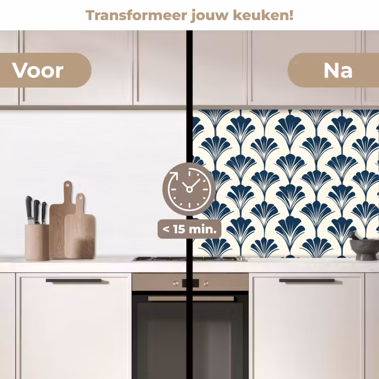 Keuken achterwand - Klassiek - Motief - Blauw — 3