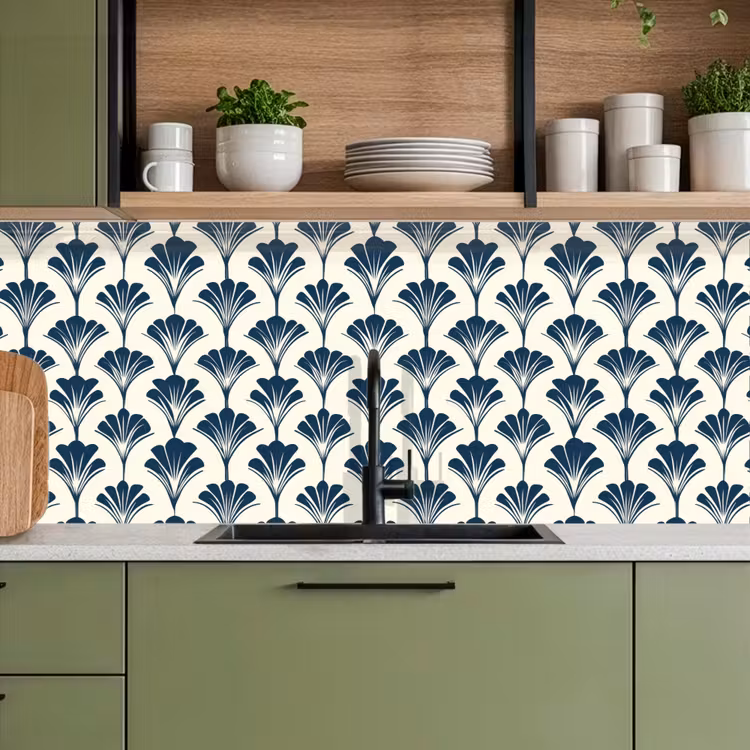Keuken achterwand - Klassiek - Motief - Blauw — 8