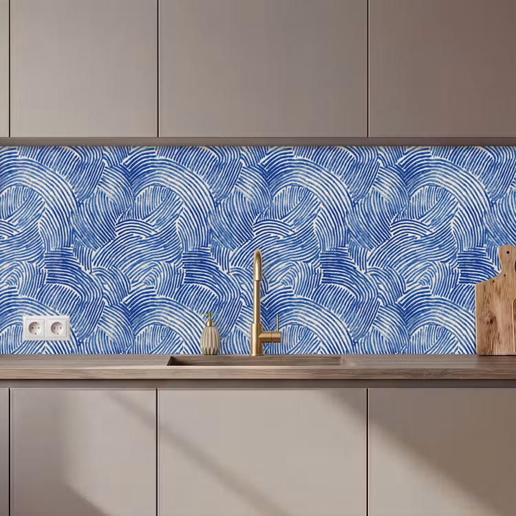 Keuken achterwand - Modern - Abstract - Blauw — 1