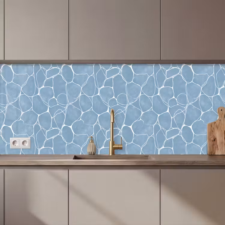 Keuken achterwand - Organisch - Patroon - Blauw — 1