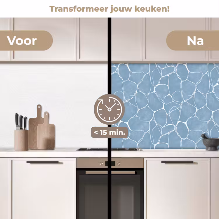 Keuken achterwand - Organisch - Patroon - Blauw — 3