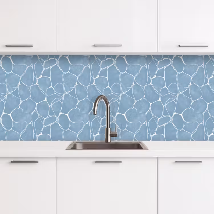 Keuken achterwand - Organisch - Patroon - Blauw — 4