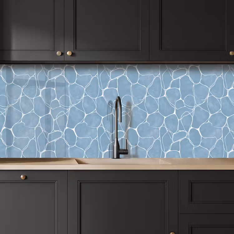 Keuken achterwand - Organisch - Patroon - Blauw — 6